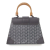 Goyard B Goyard Gray Coated Canvas Fabric Goyardine Saigon Structured PM France