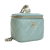Chanel Green Mini Quilted Iridescent Caviar Pearl On Top Vanity Case With Chain Italy