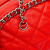 Chanel AB Chanel Red Lambskin Leather Leather Quilted Washed Lambskin Chain Around Bowler Italy
