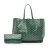 Goyard B Goyard Green Coated Canvas Fabric Goyardine Reversible Anjou PM France