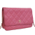 Chanel B Chanel Pink Dark Pink Lambskin Leather Leather Classic Lambskin Wallet on Chain France