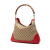 Gucci B Gucci Brown Beige with Red Canvas Fabric GG Bamboo Diana Satchel Italy