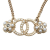 Chanel AB Chanel Gold Gold Plated Metal CC Faux Pearl and Rhinestone Flower Necklace France