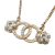 Chanel AB Chanel Gold Gold Plated Metal CC Faux Pearl and Rhinestone Flower Necklace France