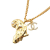 Chanel AB Chanel Gold Gold Plated Metal CC Faux Pearl and Rhinestone Africa Pendant Necklace France