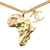 Chanel AB Chanel Gold Gold Plated Metal CC Faux Pearl and Rhinestone Africa Pendant Necklace France
