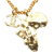 Chanel AB Chanel Gold Gold Plated Metal CC Faux Pearl and Rhinestone Africa Pendant Necklace France