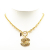 Chanel B Chanel Gold Gold Plated Metal CC Quilted Pendant Necklace France
