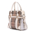 Burberry B Burberry Brown Beige Coated Canvas Fabric Haymarket Check Minford Portrait Satchel Italy
