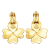 Chanel B Chanel Gold Gold Plated Metal CC Clover Clip on Earrings France