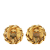 Chanel B Chanel Gold Gold Plated Metal CC Crystal Clip On Earrings France