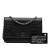 Chanel B Chanel Black Lambskin Leather Leather CC Embossed Lambskin Camellia Wallet On Chain France