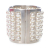 Chanel AB Chanel Silver with White Pearl Silver Plated Metal Wide Pearl Cuff Bracelet France