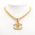 Chanel AB Chanel Gold Gold Plated Metal Lava Collection CC 24K Pendant Necklace France