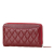 Chanel B Chanel Red Dark Red Caviar Leather Leather CC Quilted Caviar Zip Around Long Wallet France