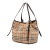 Burberry B Burberry Brown Beige Coated Canvas Fabric Small Haymarket Check Canterbury Tote Italy