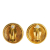 Chanel B Chanel Gold Gold Plated Metal and Silver Plated CC Round Clip On Earrings France