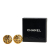 Chanel B Chanel Gold Gold Plated Metal and Silver Plated CC Round Clip On Earrings France