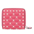 Valentino Pink Lambskin Free Rockstud Spike Compact Zip Around Wallet Italy
