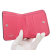 Valentino Pink Lambskin Free Rockstud Spike Compact Zip Around Wallet Italy