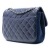 Chanel Blue Paris Salzburg Quilted Glazed Calfskin and Felt Edelweiss Flower CC Flap Italy