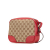 Gucci AB Gucci Brown Beige with Red Canvas Fabric GG Bree Crossbody Italy