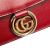 Gucci B Gucci Red Calf Leather Small Textured skin GG Ring Torchon Crossbody Italy