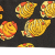 Hermès AB Hermès Black with Orange Silk Fabric Rencontre Oceane Twilly Scarf France