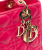 Christian Dior B Dior Pink Hot Pink Lambskin Leather Leather Medium Lambskin Cannage Lady Dior Italy