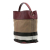 Burberry Brown Medium Mega Check Canvas and Grained Calfskin Ashby Tassel Bucket Bag China