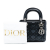 Christian Dior B Dior Black Lambskin Leather Leather Mini Iridescent Lambskin Cannage Lady Dior Italy