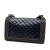 Chanel B Chanel Blue Navy Calf Leather Old Medium Quilted Glazed skin Chain Around Boy Flap Italy