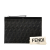 Fendi AB Fendi Black Canvas Fabric Large Zucca Flat Pouch Italy