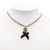 Chanel B Chanel Gold Gold Plated Metal CC Enamel Velvet Bow Pendant Necklace France