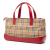 Burberry B Burberry Brown Beige with Red Canvas Fabric Haymarket Check Handbag United Kingdom