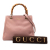 Gucci B Gucci Pink Calf Leather Small skin Bamboo Shopper Satchel Italy
