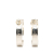 Gucci B Gucci Silver Stainless Steel Metal Sterling Silver Square G Cutout Hoop Earrings Italy