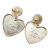 Chanel AB Chanel Gold Light Gold with Pink Gold Plated Metal CC Faux Pearl Heart Push Back Earrings Italy