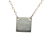 Gucci Silver SV925 / Sterling Silver Metal Sterling Silver Square Plate Logo Pendant Necklace Italy