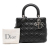 Christian Dior B Dior Black Lambskin Leather Leather Medium Lambskin Cannage Lady Dior Italy