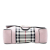 Burberry B Burberry Pink Calf Leather Small Haymarket Check Trimmed Dickens Crossbody Italy