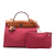 Hermès AB Hermès Pink Dark Pink with Brown Canvas Fabric Toile Herbag Zip 31 France