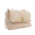 Chanel AB Chanel Brown Beige with White Ivory Calf Leather Medium Crochet skin 19 Flap Italy