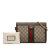 Gucci B Gucci Brown Beige Coated Canvas Fabric Small GG Supreme Web Ophidia Chain Crossbody Italy
