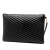 Saint Laurent AB Saint Laurent Black Calf Leather Quilted Chevron Monogram Document Holder Italy