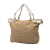 Gucci B Gucci Brown Beige with White Canvas Fabric Large GG Icon Bit Satchel Italy