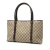 Gucci B Gucci Brown Beige Coated Canvas Fabric Medium GG Supreme Joy Tote Italy