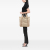 Gucci B Gucci Brown Beige Canvas Fabric GG Web Tote Italy