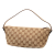 Gucci B Gucci Brown Beige Canvas Fabric GG Boat Italy