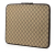 Gucci AB Gucci Brown Beige Coated Canvas Fabric GG Supreme Laptop Case Italy